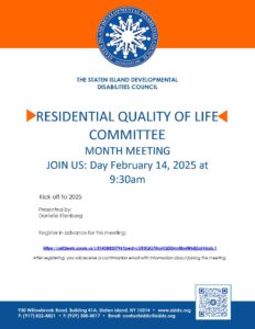 SIDDC Residential Quality of Life Meeting