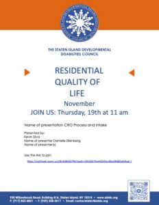 Residential Quality of Life Committee November Meeting